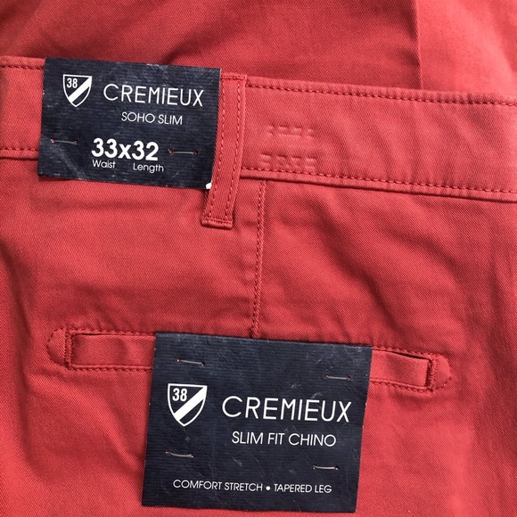 Cremieux Pants soho slim chino Size 34&32 berry - Picture 4 of 8